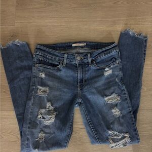 Levi's Ripped Denim Skinny Jeans
